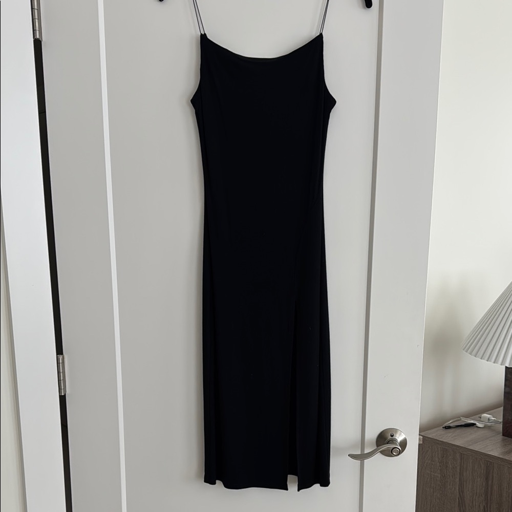 Black spaghetti strap with high thigh slit Joah Brown